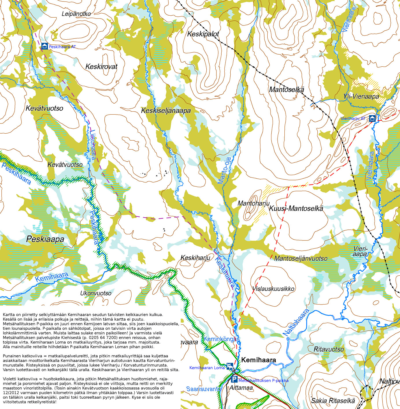Peskihaaran talviuran kartta
