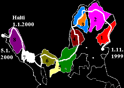 Millennium-hiihtovaelluksen reitti: 930 km, 65 vrk